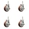 Service Caster 5 Inch 316SS Maroon Polyurethane Swivel 12mm Threaded Stem Caster Set Brake SS316TS20S514-PPUB-MRN-TLB-M1215-4 - alternate 1